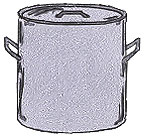 Bring 1 1/2 to 2 gallons of water to a boil and remove from heat.