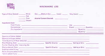 Wine Making Log (item #5940)